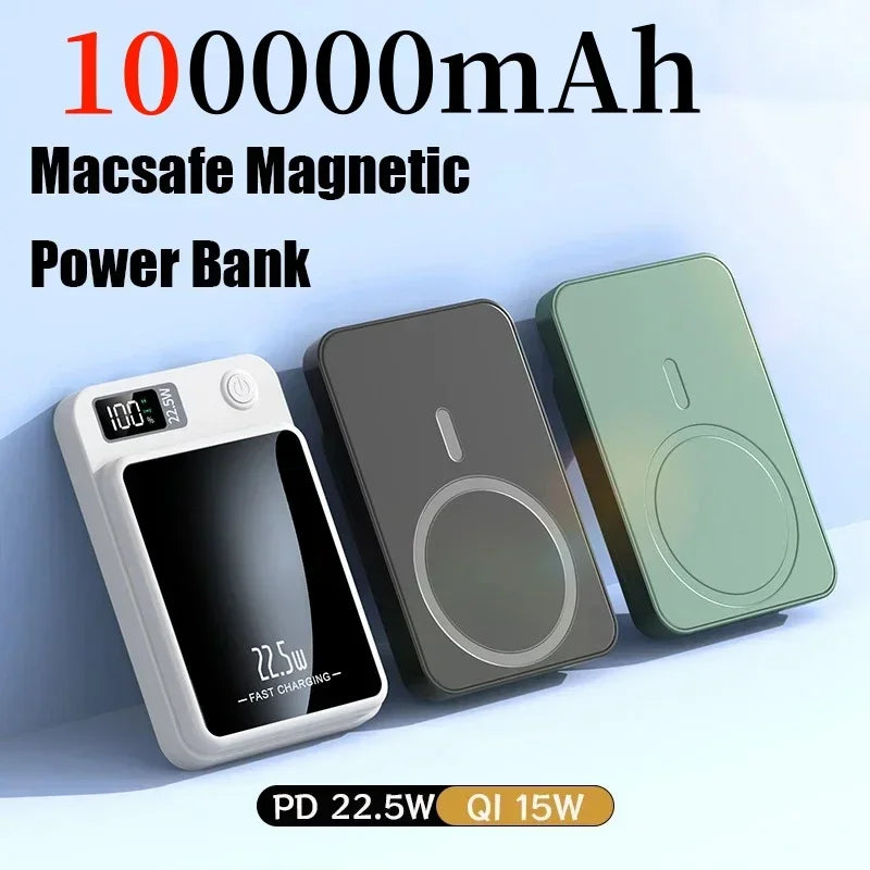 200000 mAh 22,5 W Chargeur sans fil magnétique Banque d'alimentation de charge rapide Batterie externe portable Adaptateur pour iPhone Huawei Samsung