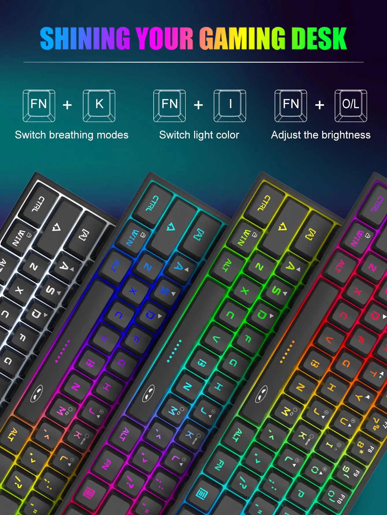 MageGee Mini 60% Clavier de Jeu, Clavier Mécanique Ultra-Compact 61 Touches Rétroéclairé RGB, Ergonomique TS91 Imperméable Sensation de Bureau