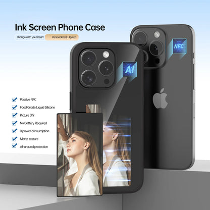 Écran d'affichage de 3,7 pouces E-lnk NFC pour étui de téléphone à projection d'écran sans fil pour iPhone 13 14 15 16