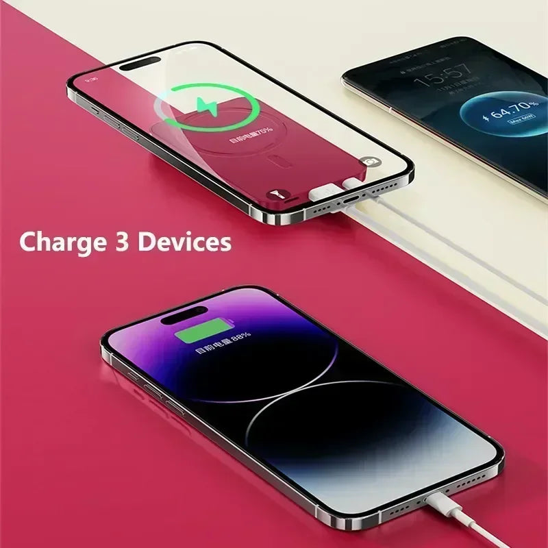 200000 mAh 22,5 W Chargeur sans fil magnétique Banque d'alimentation de charge rapide Batterie externe portable Adaptateur pour iPhone Huawei Samsung