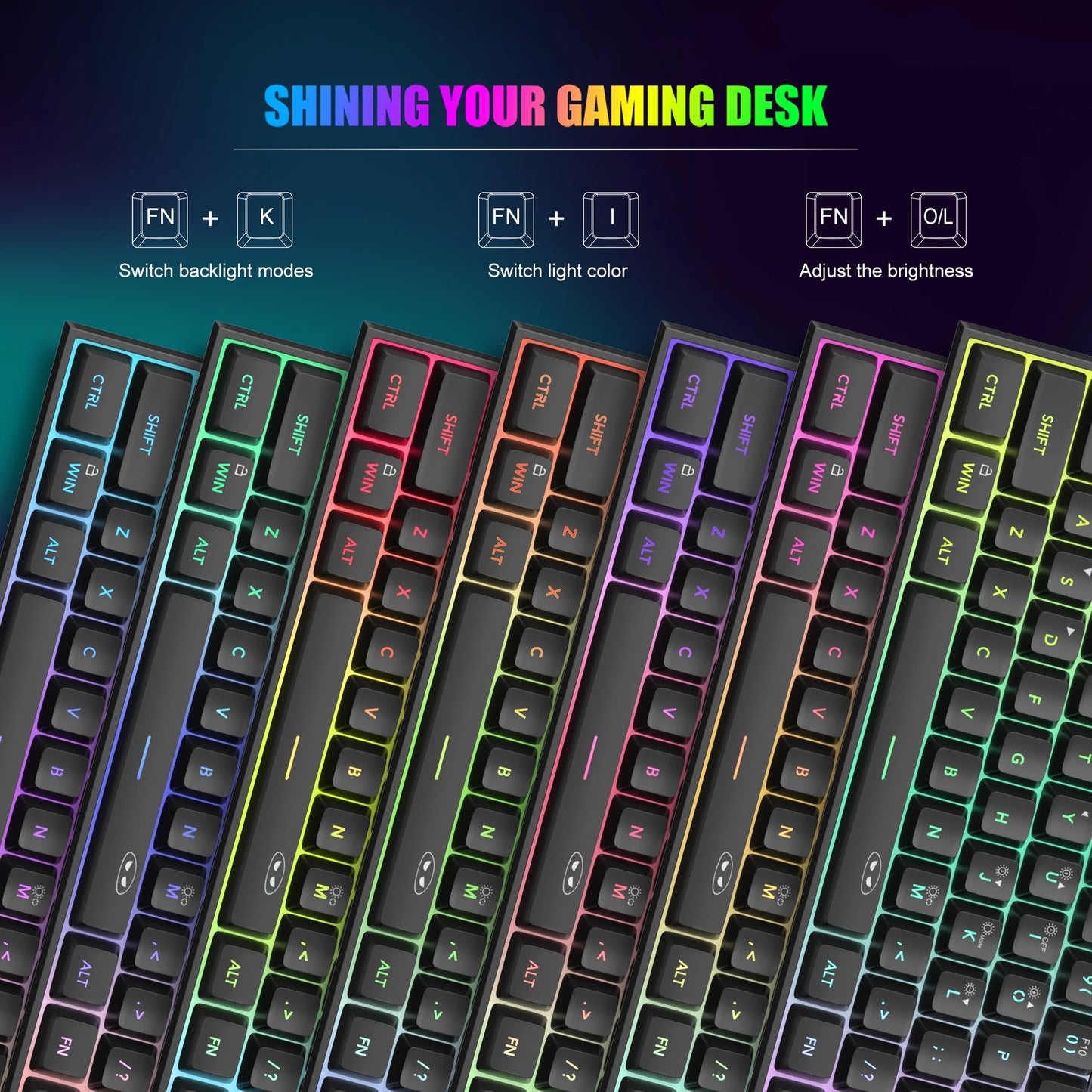 MageGee Mini 60% Clavier de Jeu, Clavier Mécanique Ultra-Compact 61 Touches Rétroéclairé RGB, Ergonomique TS91 Imperméable Sensation de Bureau