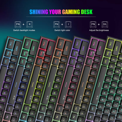 MageGee Mini 60% Clavier de Jeu, Clavier Mécanique Ultra-Compact 61 Touches Rétroéclairé RGB, Ergonomique TS91 Imperméable Sensation de Bureau