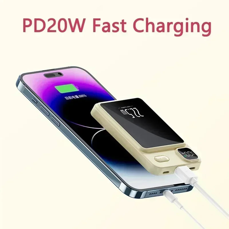 200000 mAh 22,5 W Chargeur sans fil magnétique Banque d'alimentation de charge rapide Batterie externe portable Adaptateur pour iPhone Huawei Samsung