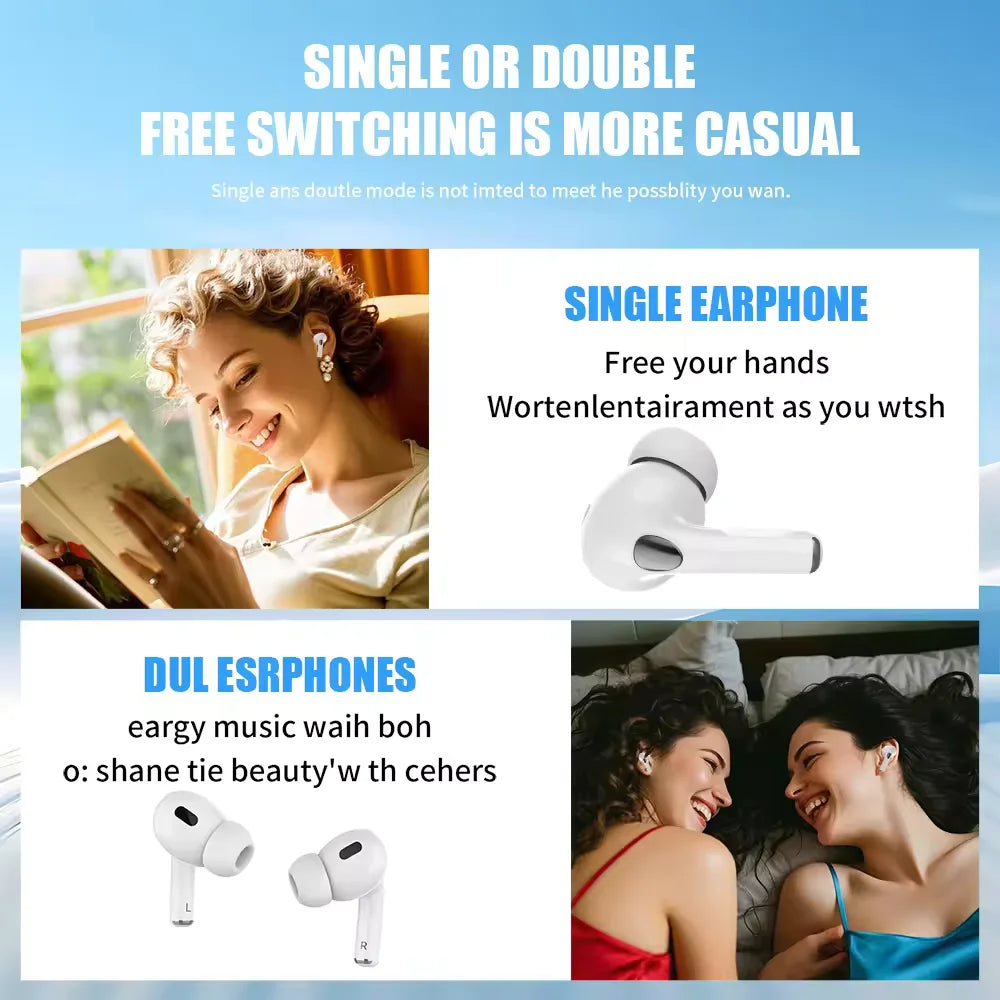 Nouveaux écouteurs sans fil Bluetooth à réduction de bruit Haut-Parleurs Pro Audio 2025 pour iPhone Android